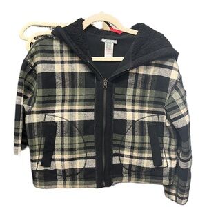 Women’s cropped plaid hoodie jacket by James Perse